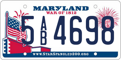 MD license plate 5AB4698
