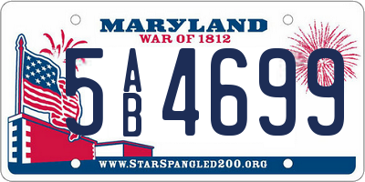 MD license plate 5AB4699