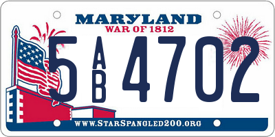 MD license plate 5AB4702