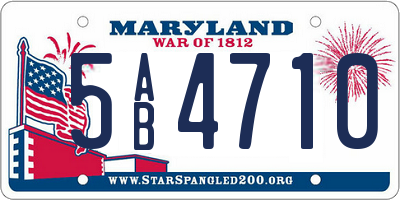 MD license plate 5AB4710