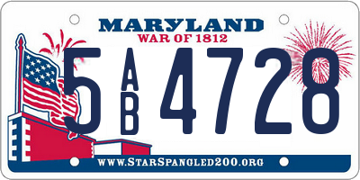 MD license plate 5AB4728