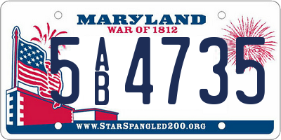 MD license plate 5AB4735