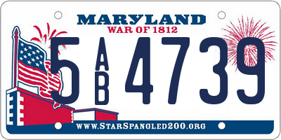 MD license plate 5AB4739