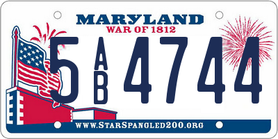 MD license plate 5AB4744