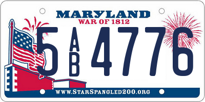 MD license plate 5AB4776