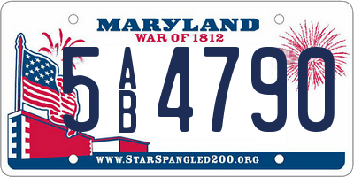 MD license plate 5AB4790
