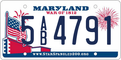MD license plate 5AB4791