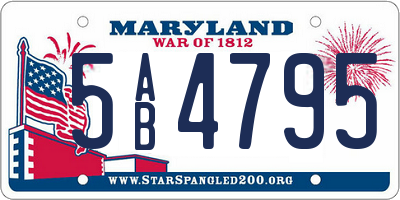 MD license plate 5AB4795