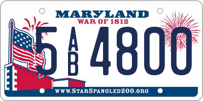 MD license plate 5AB4800