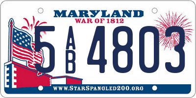 MD license plate 5AB4803
