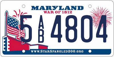 MD license plate 5AB4804