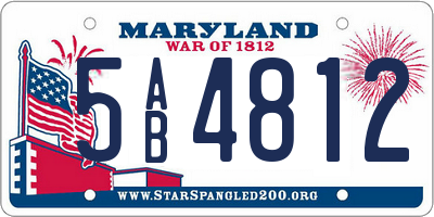 MD license plate 5AB4812