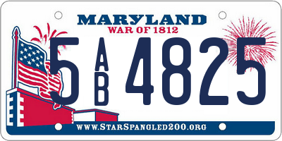 MD license plate 5AB4825