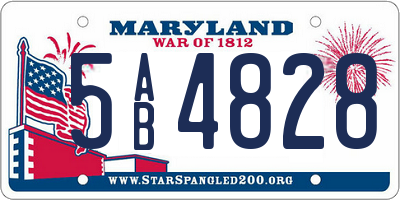 MD license plate 5AB4828