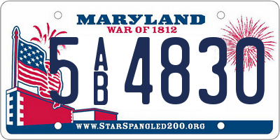 MD license plate 5AB4830