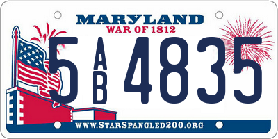 MD license plate 5AB4835