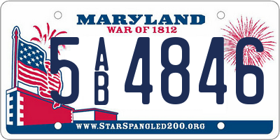 MD license plate 5AB4846