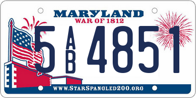 MD license plate 5AB4851