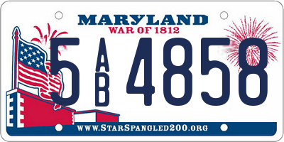 MD license plate 5AB4858