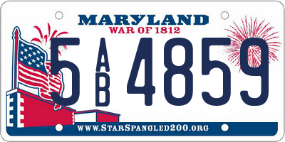 MD license plate 5AB4859