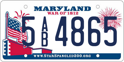 MD license plate 5AB4865