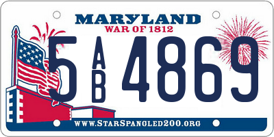 MD license plate 5AB4869