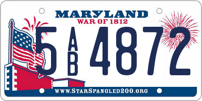 MD license plate 5AB4872