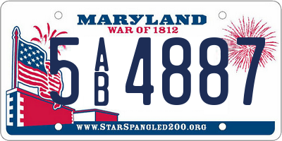 MD license plate 5AB4887