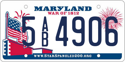 MD license plate 5AB4906