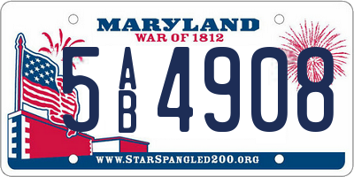 MD license plate 5AB4908