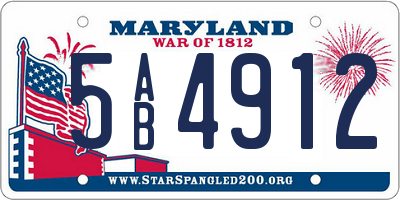 MD license plate 5AB4912
