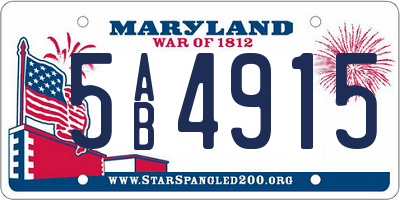 MD license plate 5AB4915