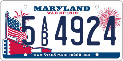 MD license plate 5AB4924