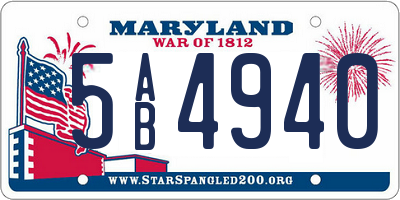 MD license plate 5AB4940