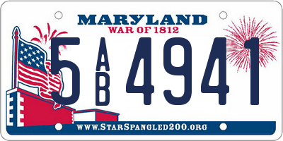MD license plate 5AB4941