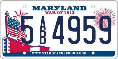 MD license plate 5AB4959