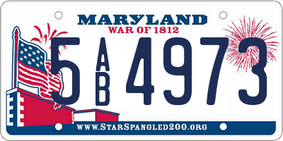 MD license plate 5AB4973
