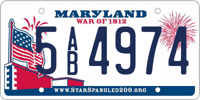 MD license plate 5AB4974