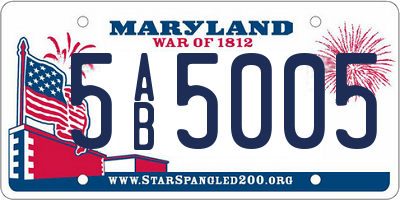 MD license plate 5AB5005
