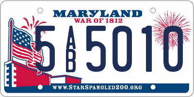 MD license plate 5AB5010