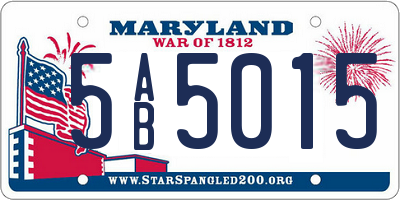 MD license plate 5AB5015