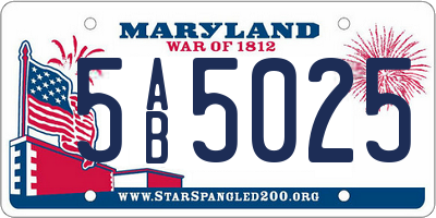 MD license plate 5AB5025