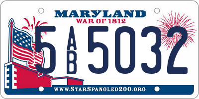 MD license plate 5AB5032