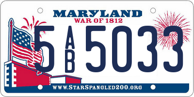 MD license plate 5AB5033