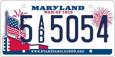 MD license plate 5AB5054