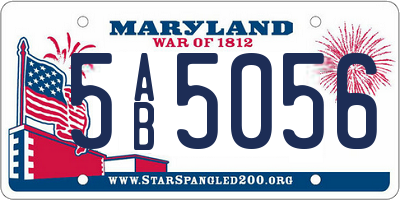 MD license plate 5AB5056
