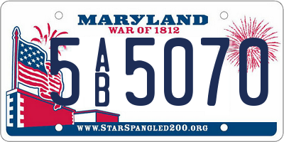 MD license plate 5AB5070
