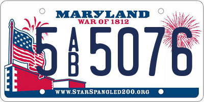MD license plate 5AB5076