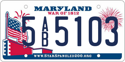 MD license plate 5AB5103