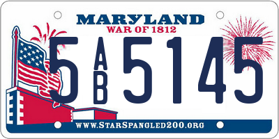 MD license plate 5AB5145